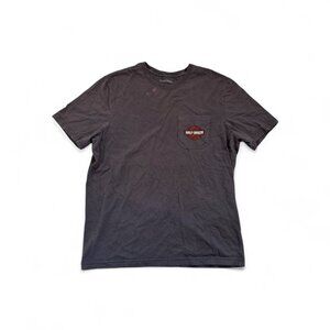 Harley-Davidson Black Pocket T-Shirt Men’s Size Large Short Sleeve Logo Tee